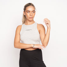 Load image into Gallery viewer, Crosshatch&#39;s Landouts Grey Marl Ladies Crop Vest Top | Validate Fashion Women&#39;s T-shirts and Vests | Hertfordshire
