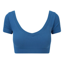 Load image into Gallery viewer, Essential Seamless Ribbed Crop Top Blue
