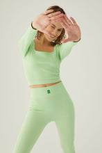 Load image into Gallery viewer, F&amp;G Seamless Square Neck Longsleeve Top Pistachio
