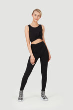 Load image into Gallery viewer, F&amp;G Wrap Front Crop Top Black
