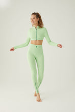 Load image into Gallery viewer, F&amp;G Zip front Longsleeve Cropped Jacket Pistachio
