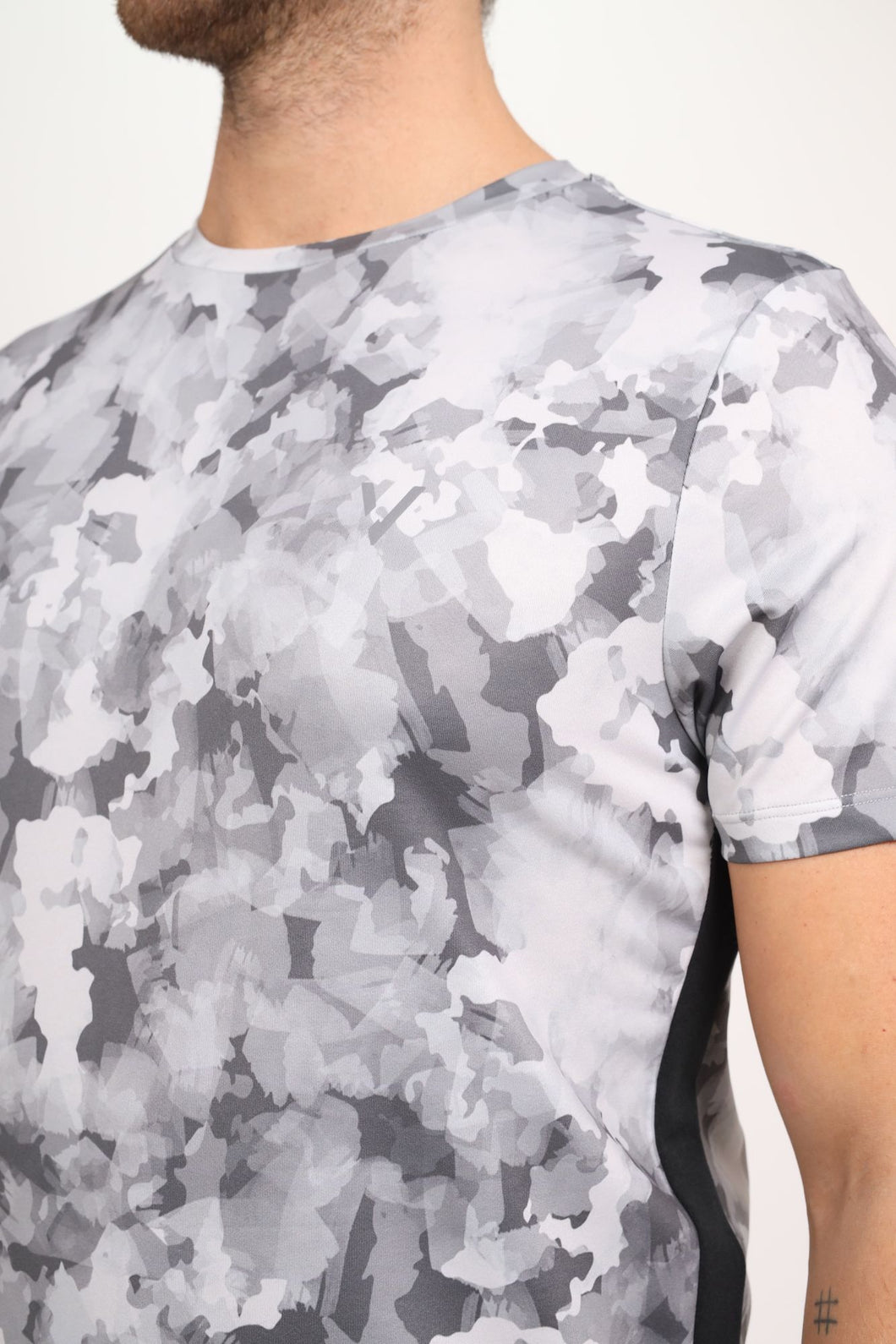 Validate Jed Printed Dri Fit Grey Camo T-Shirt