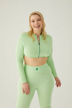 Load image into Gallery viewer, F&amp;G Zip front Longsleeve Cropped Jacket Pistachio

